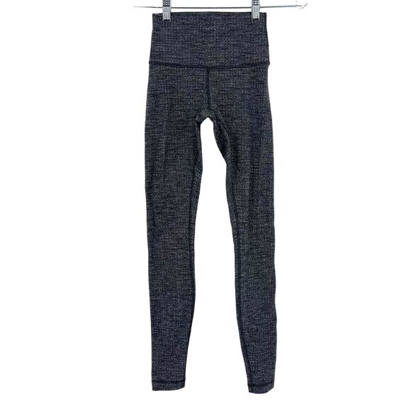 Lululemon Wunder Under Hi Rise Tight Variegated Knit Brushed Luon Black Size 4 - Picture 1 of 7